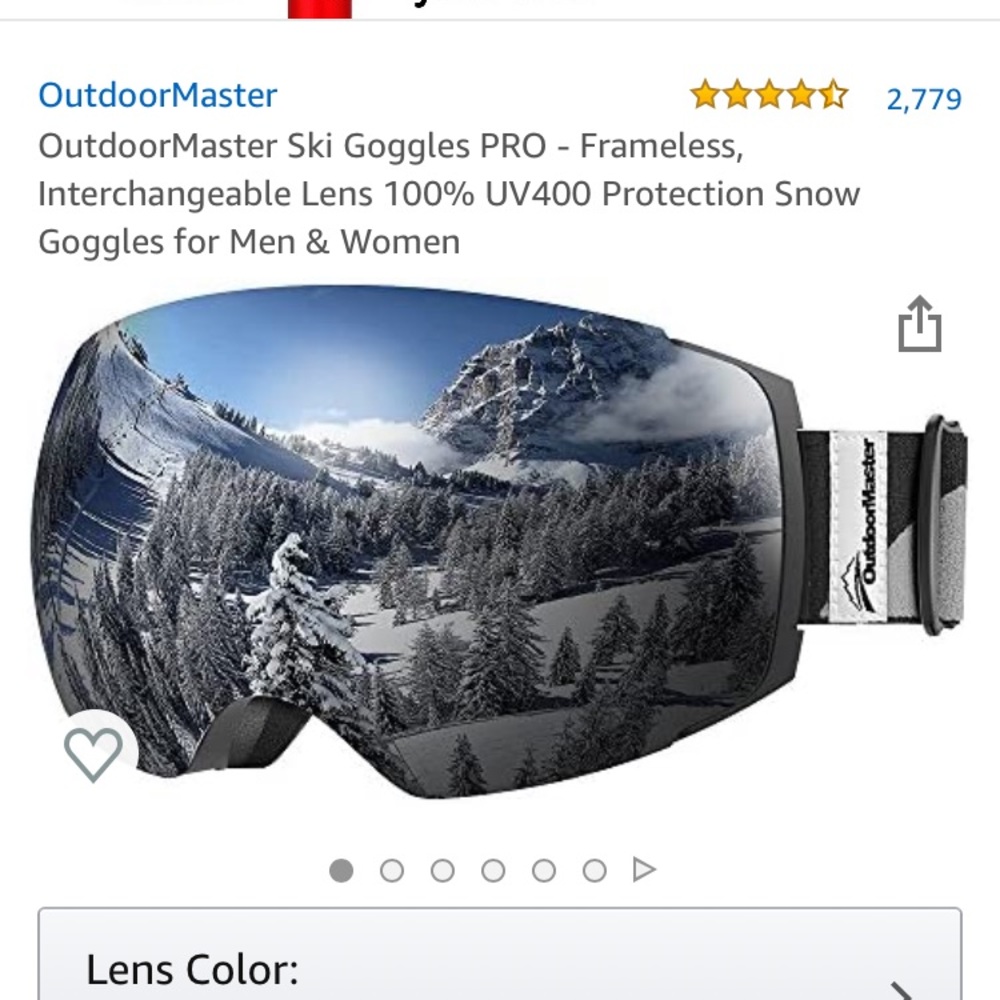 Unisex black ski googles outdoor master brand